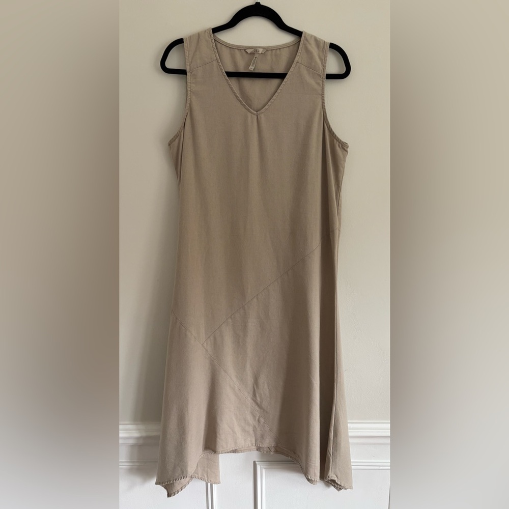 Linen Blend MIDI Sheath Dress | Size L - Picture 2 of 5